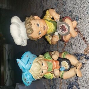 Lipper and Mann boy and girl cooking figurines Vintage